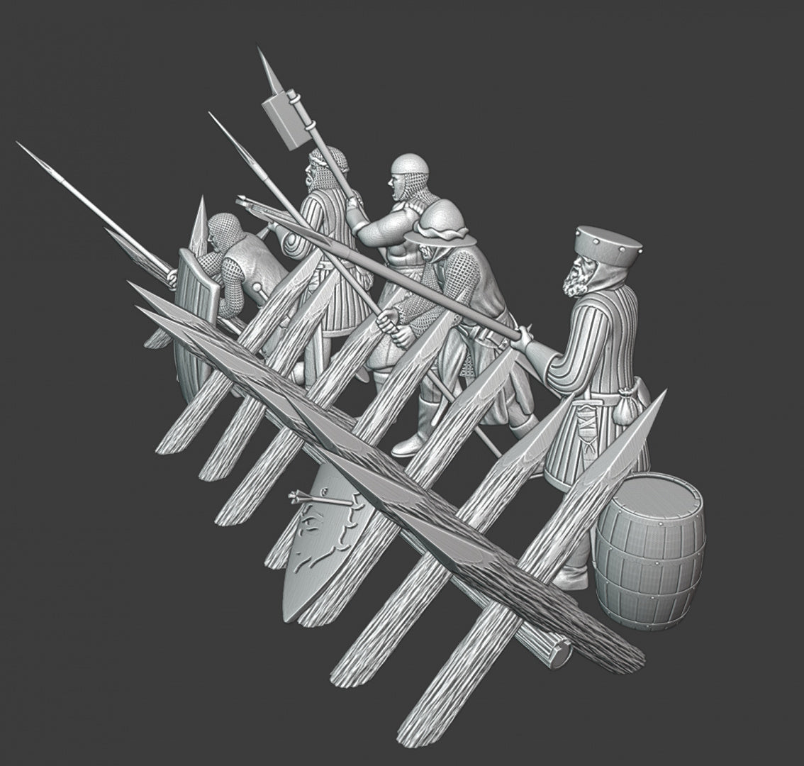 Medieval Footmen Set 2 with Barricade