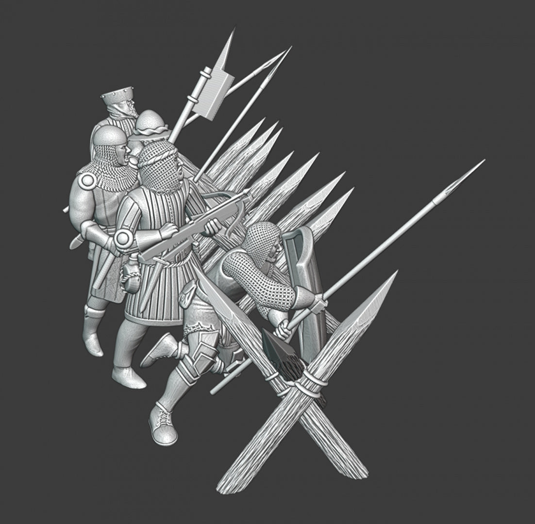 Medieval Footmen Set 2 with Barricade