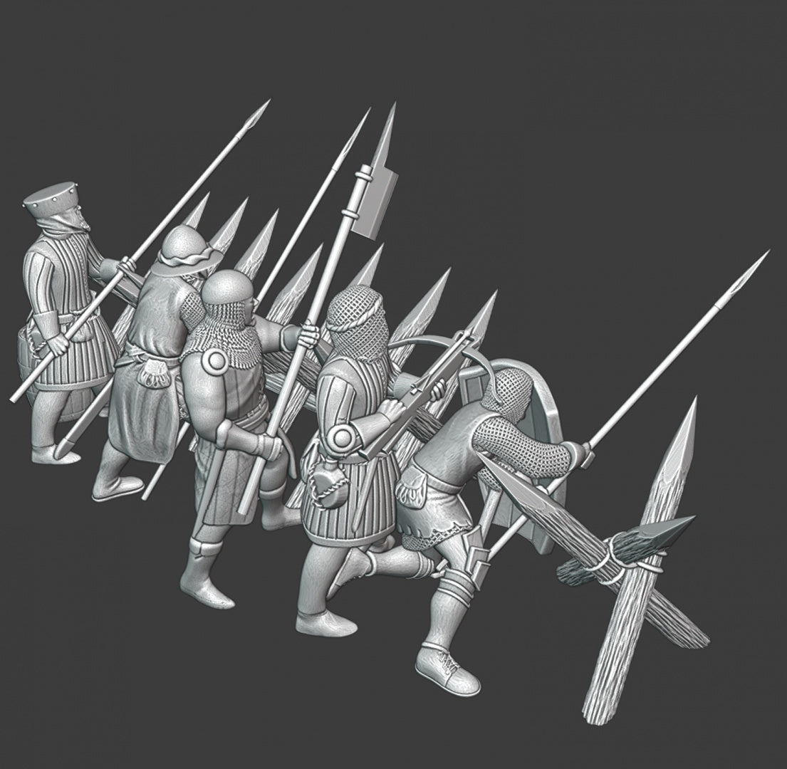 Medieval Footmen Set 2 with Barricade