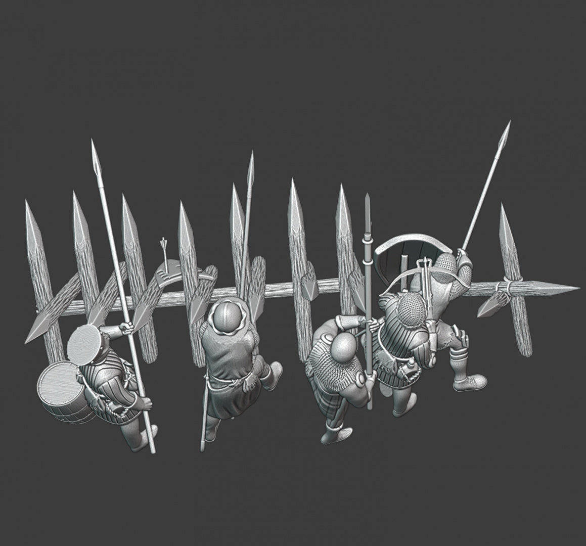 Medieval Footmen Set 2 with Barricade