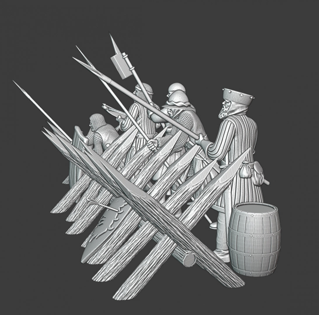 Medieval Footmen Set 2 with Barricade