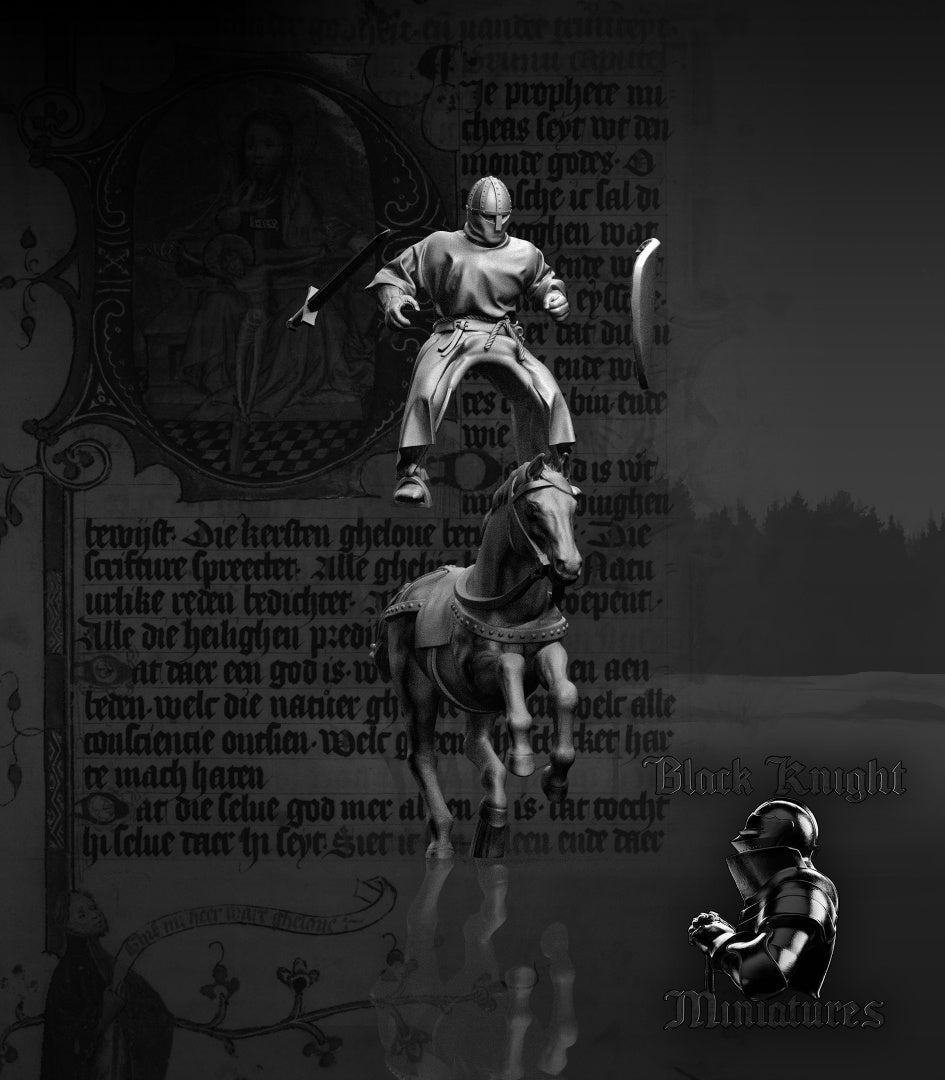 13th century - Mounted Teutonic Sergeants by Black Knight Miniatures