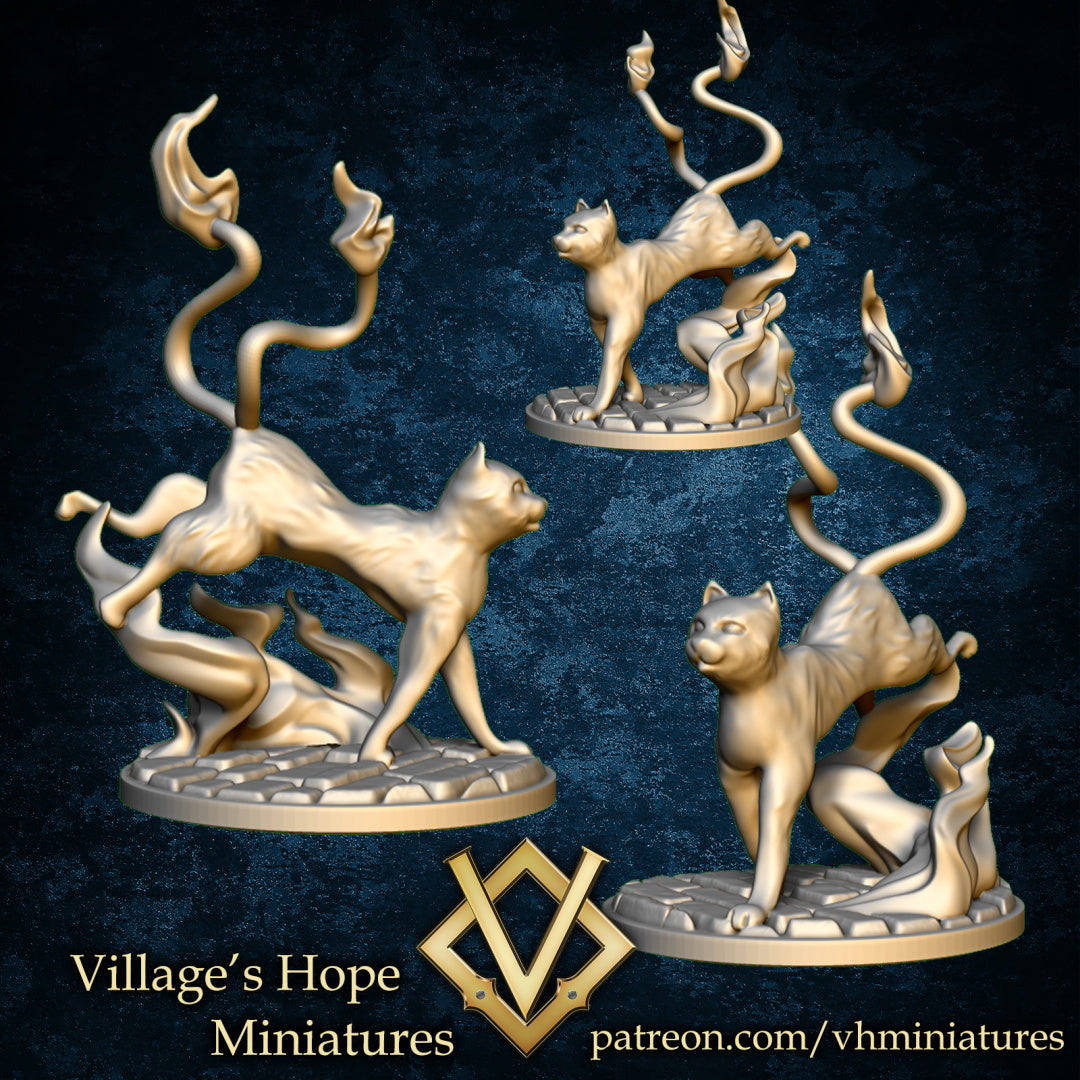 Nekomata & Chochin Obake by Village's Hope Miniatures