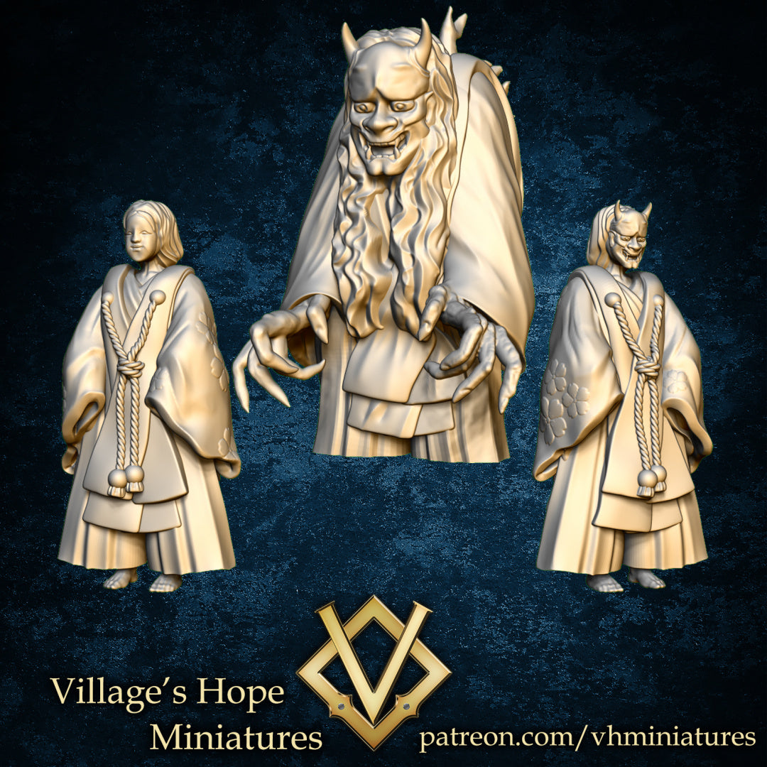 Japanese Mask People by Village's Hope Miniatures