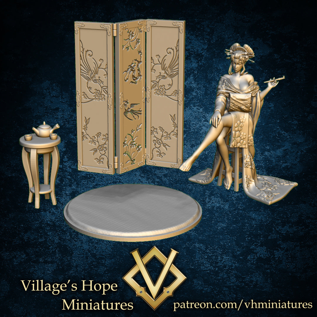 Sexy Guild Mate Oiran by Village's Hope Miniatures