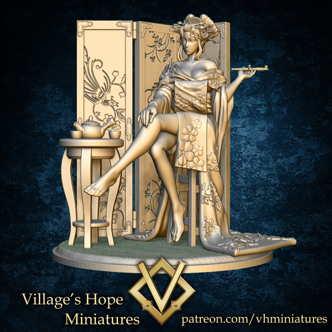 Sexy Guild Mate Oiran by Village's Hope Miniatures