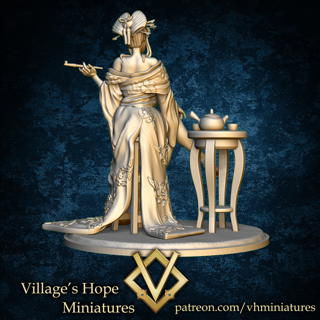 Sexy Guild Mate Oiran by Village's Hope Miniatures