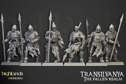 Skeleton Boyar Guards with Spears by Highlands Miniatures