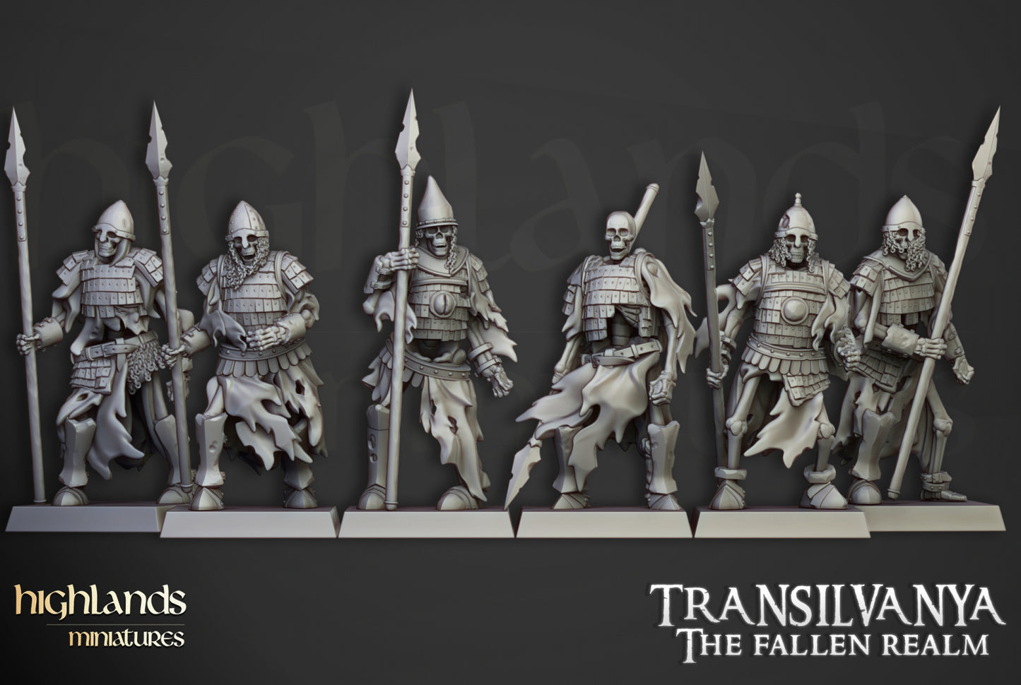 Skeleton Boyar Guards with Swords and Spears by Highlands Miniatures