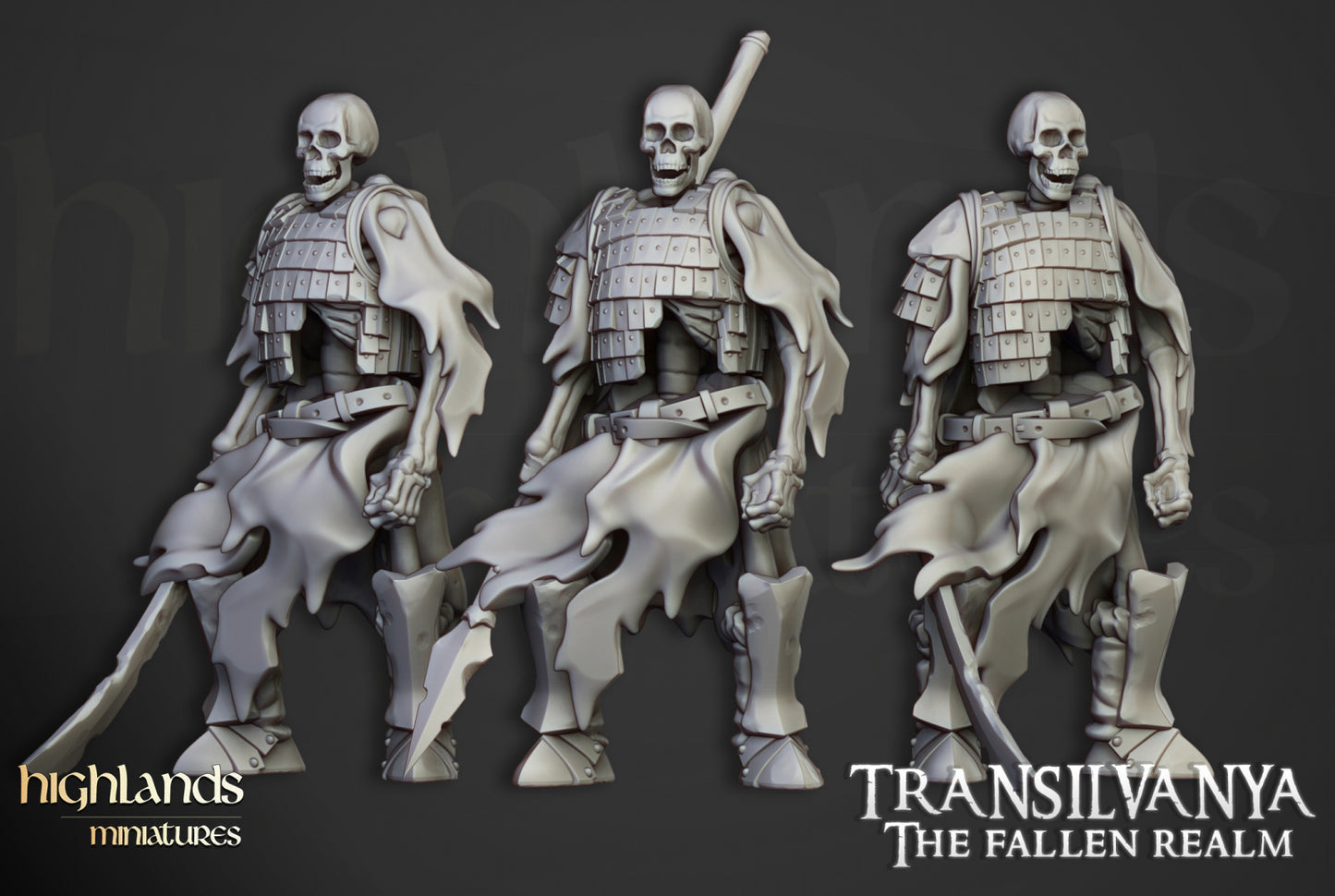 Skeleton Boyar Guards with Swords and Spears by Highlands Miniatures