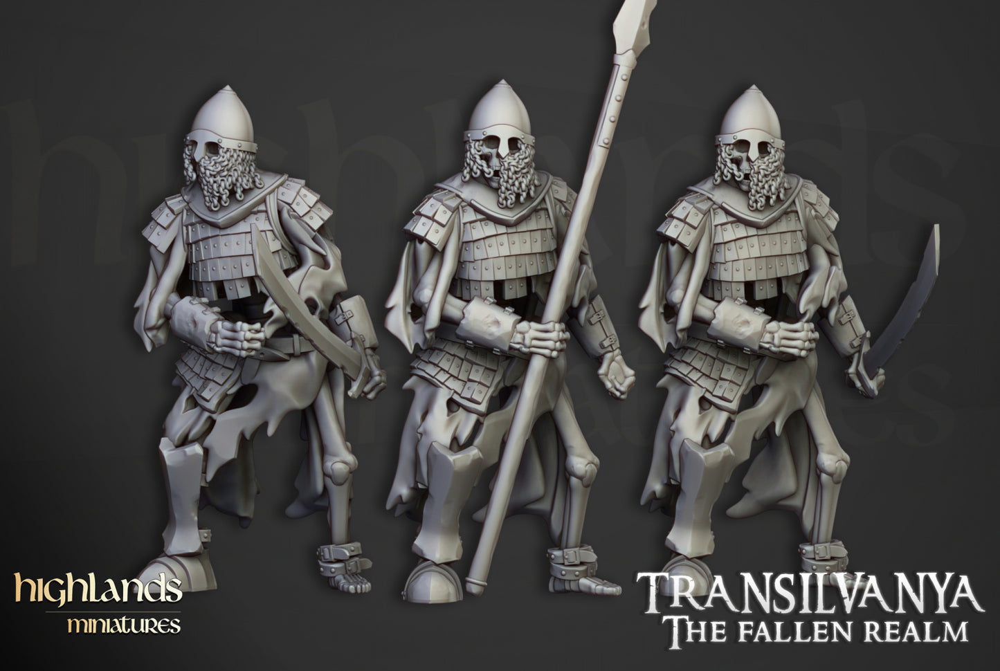 Skeleton Boyar Guards with Swords and Spears by Highlands Miniatures
