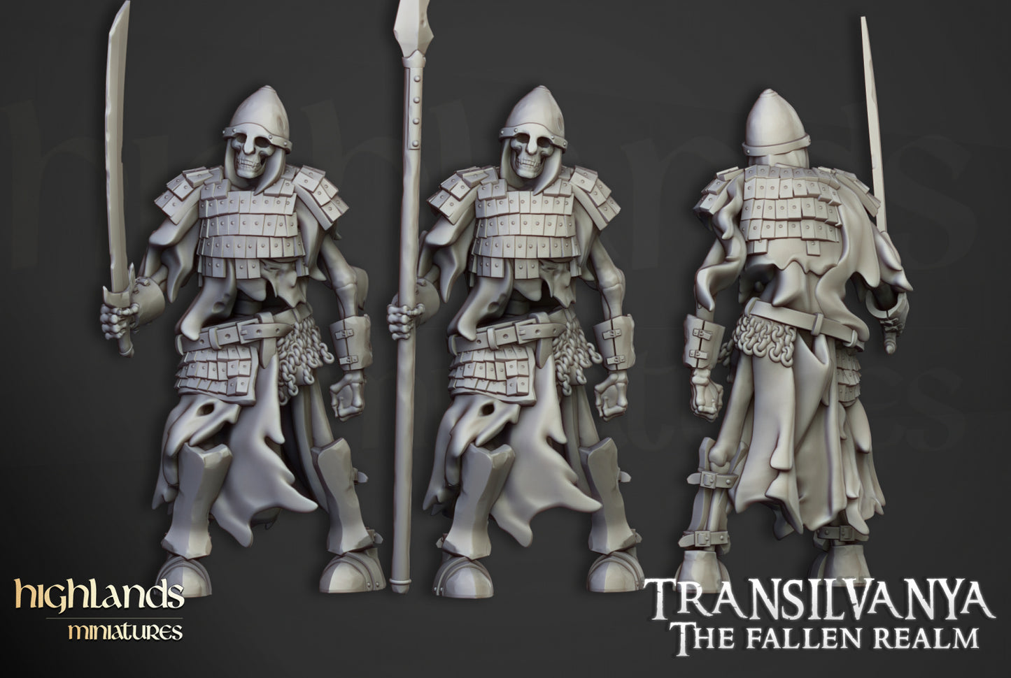 Skeleton Boyar Guards with Swords and Spears by Highlands Miniatures