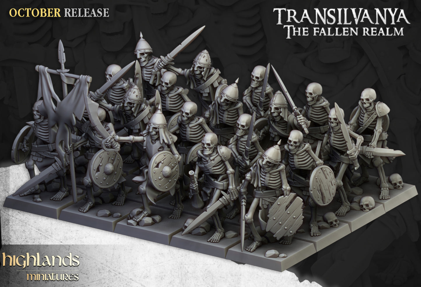 Skeleton Warriors with Swords by Highlands Miniatures.