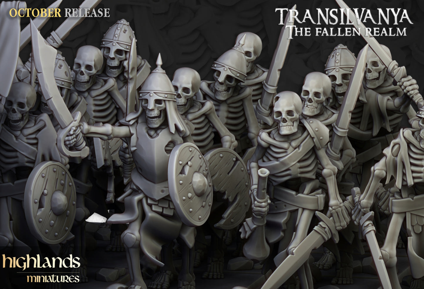 Skeleton Warriors with Swords by Highlands Miniatures.