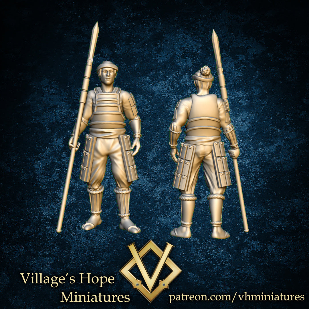 Japanese Spear Soldiers by Village's Hope Miniatures