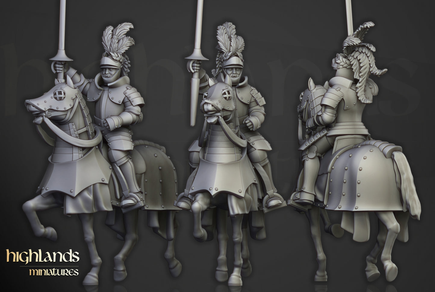 Sunland Knights on Horse by Highlands Miniatures