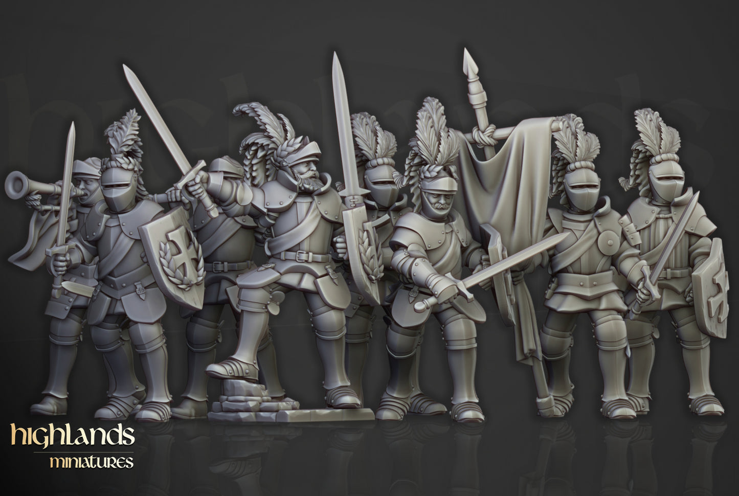 Sunland Knights on Foot by Highlands Miniatures