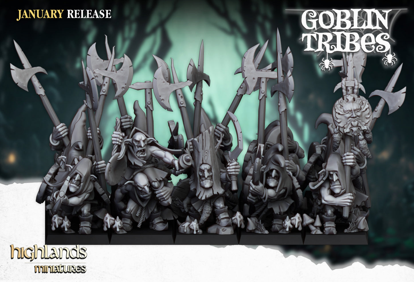 Swamp Goblins with Pikes by Highlands Miniatures