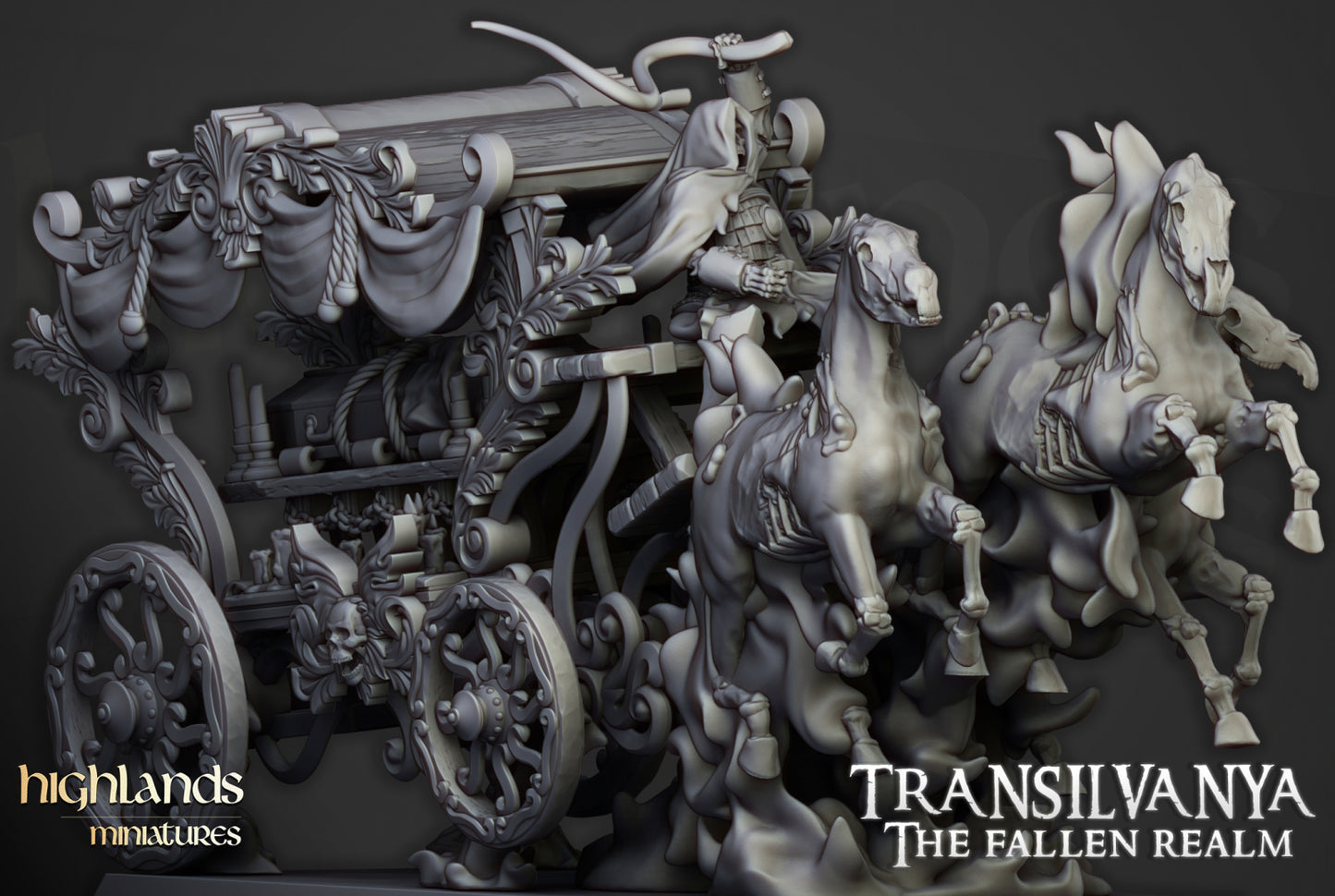 Undead Boyar Coach by Highlands Miniatures