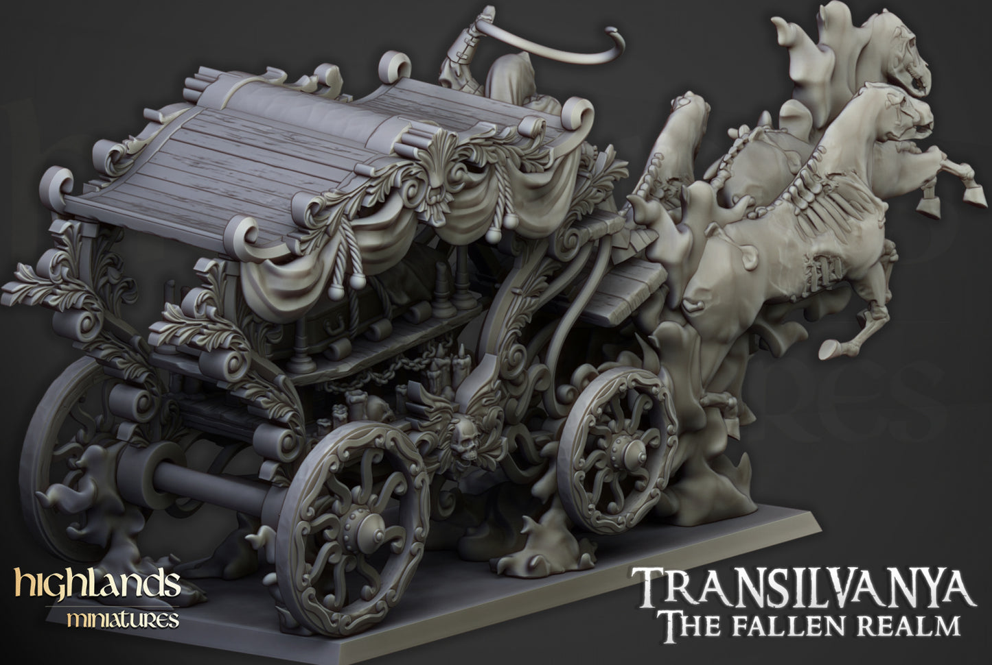 Undead Boyar Coach by Highlands Miniatures