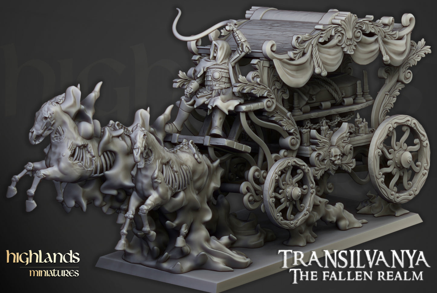Undead Boyar Coach by Highlands Miniatures