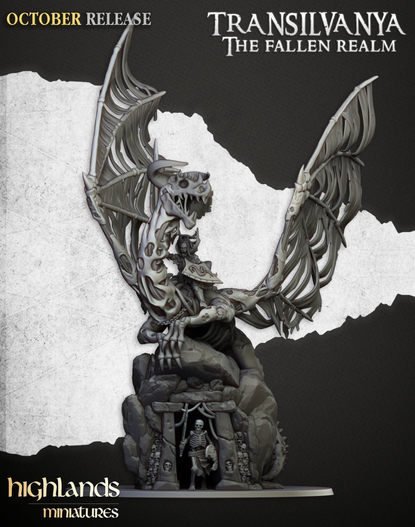 Vampire Lady on Zombie Dragon by Highlands Miniatures