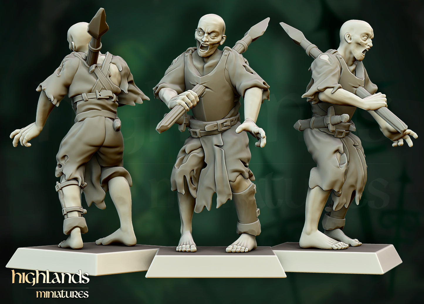 Zombie Warrior Unit by Highlands Miniatures