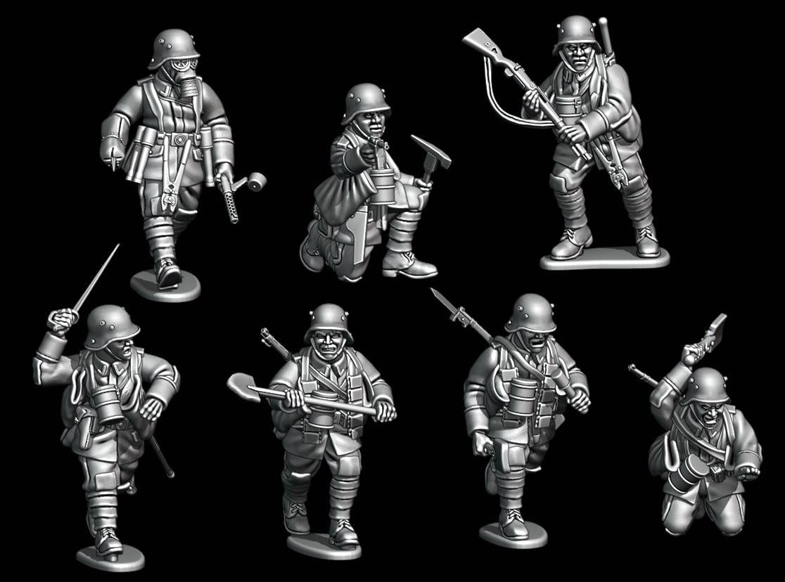 Great War German Sturmtruppe Close Combat Weapons by W3 Wargaming
