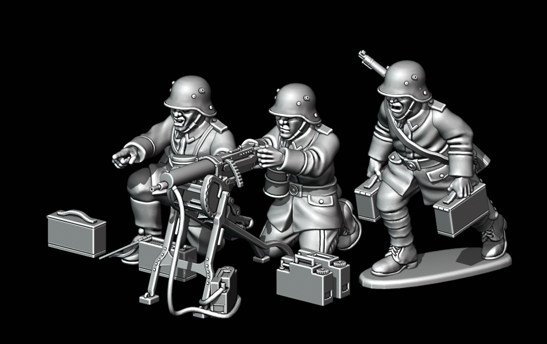 Great War German MG08 Team by W3 Wargaming