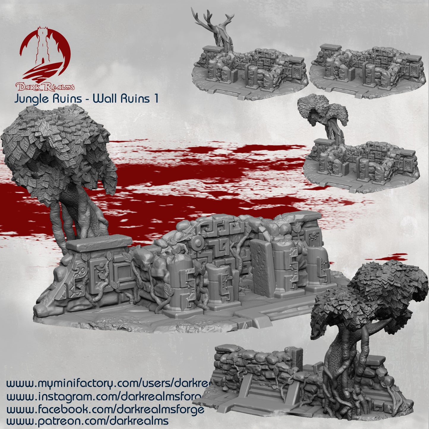 Jungle Wall Ruins 1 by Dark Realms Forge