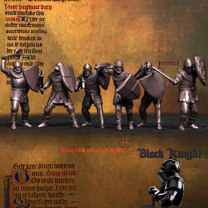 Early 15th century - Axemen (Men-at-arms with axes) by Black Knight Miniatures
