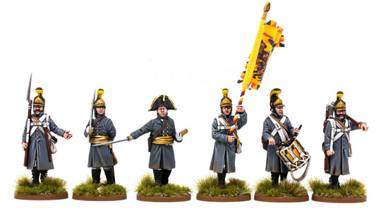 Austrian Line Infantry Command in Greatcoats (1800 - 1815) by Piano Wargames