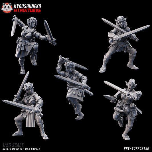 Gaelic Wood Elf War Dancers by Kyoushuneko Miniatures