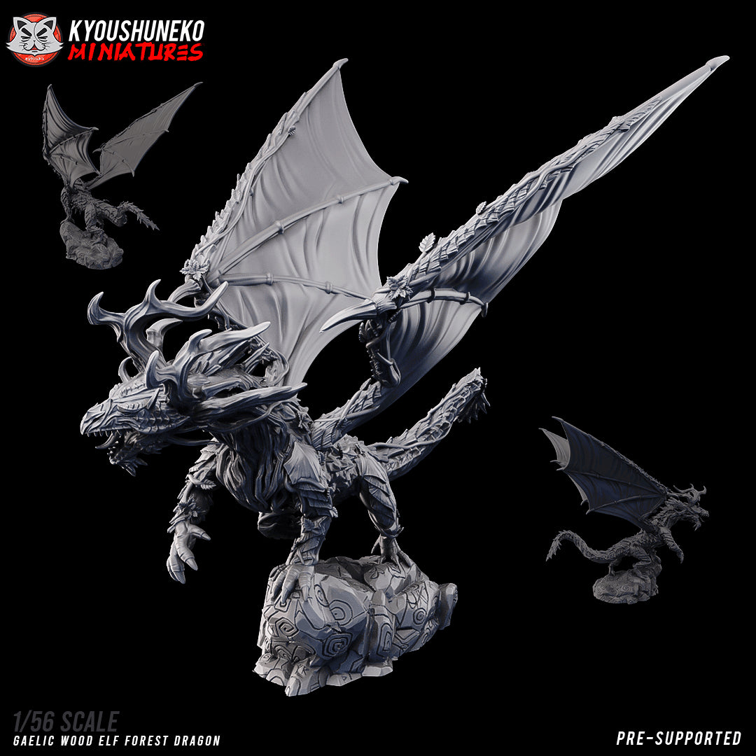 Gaelic Wood Forest Dragon by Kyoushuneko Miniatures