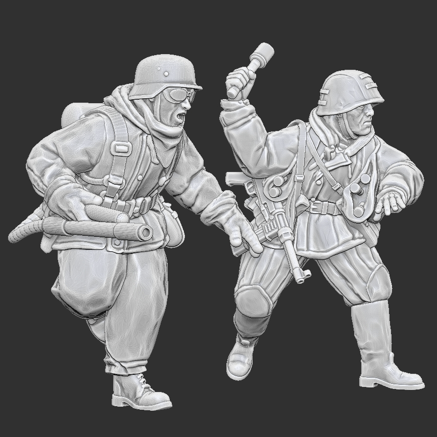Late War German  Flamethrower Team from Just Some Miniatures.