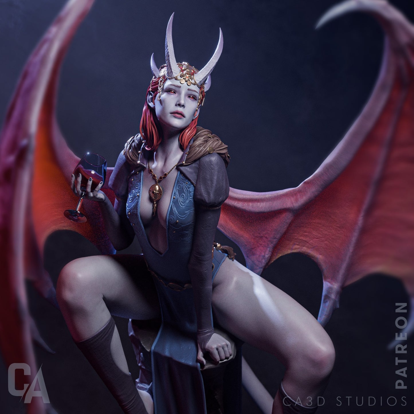 Pink Succubus by CA 3D