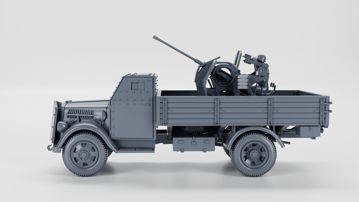 Armored Opel Blitz mit Flak38 AA Gun (Single) Truck by Wargame3D