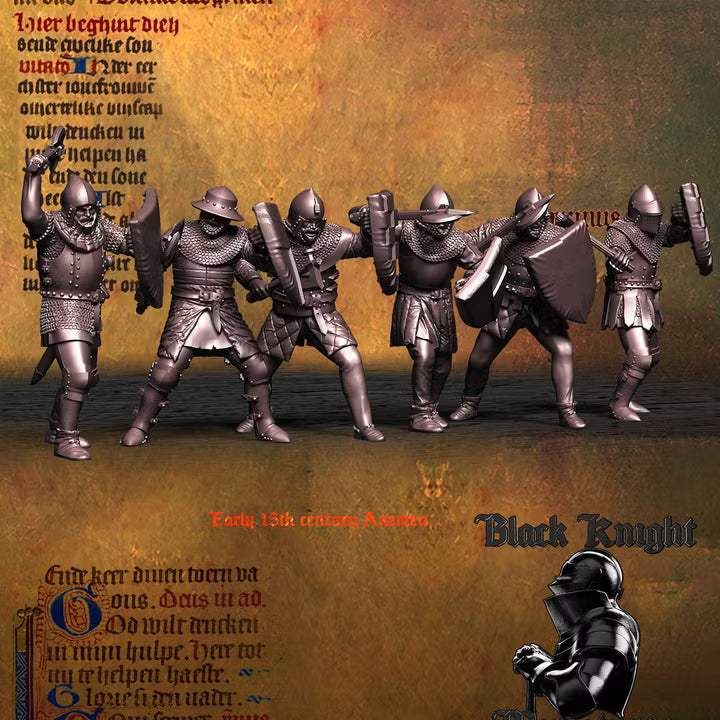 Early 15th century - Axemen (Men-at-arms with axes) by Black Knight Miniatures