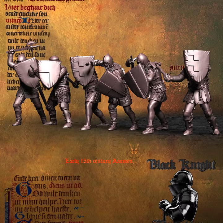 Early 15th century - Axemen (Men-at-arms with axes) by Black Knight Miniatures