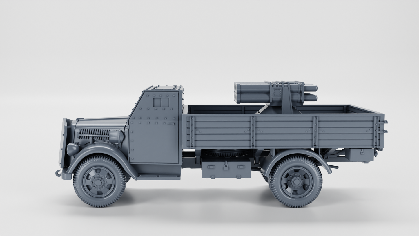 Armored Opel Blitz mit 15cm Panzerwerfer Truck by Wargame3D