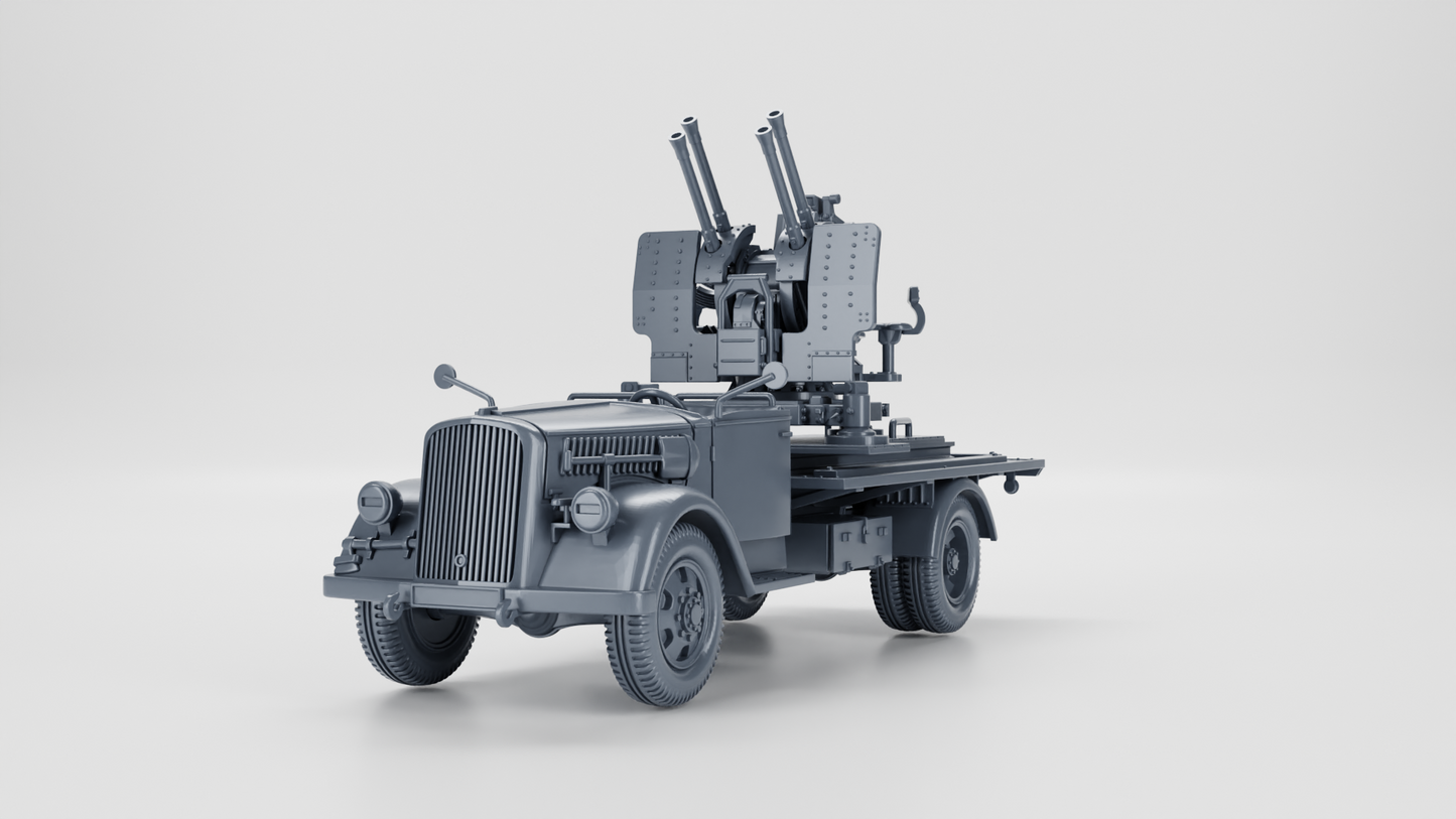 Opel Blitz mit Flak38 AA Gun (Quad) Truck by Wargame3D