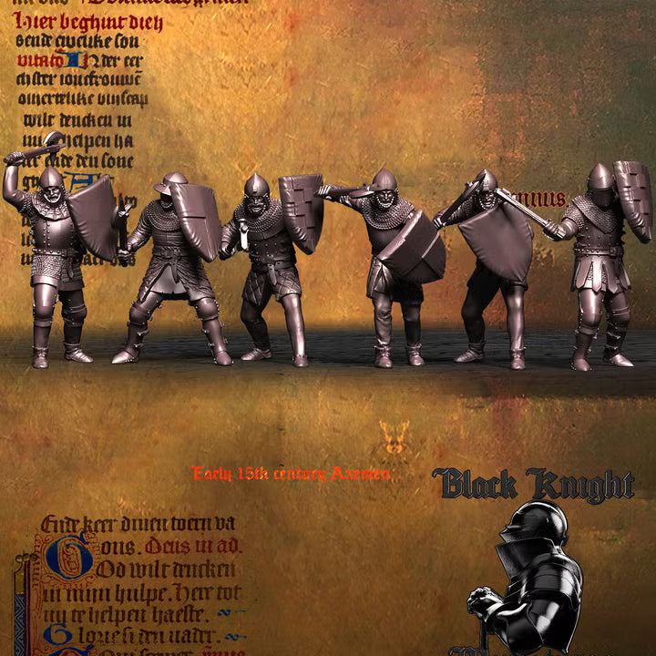 Early 15th century - Axemen (Men-at-arms with axes) by Black Knight Miniatures