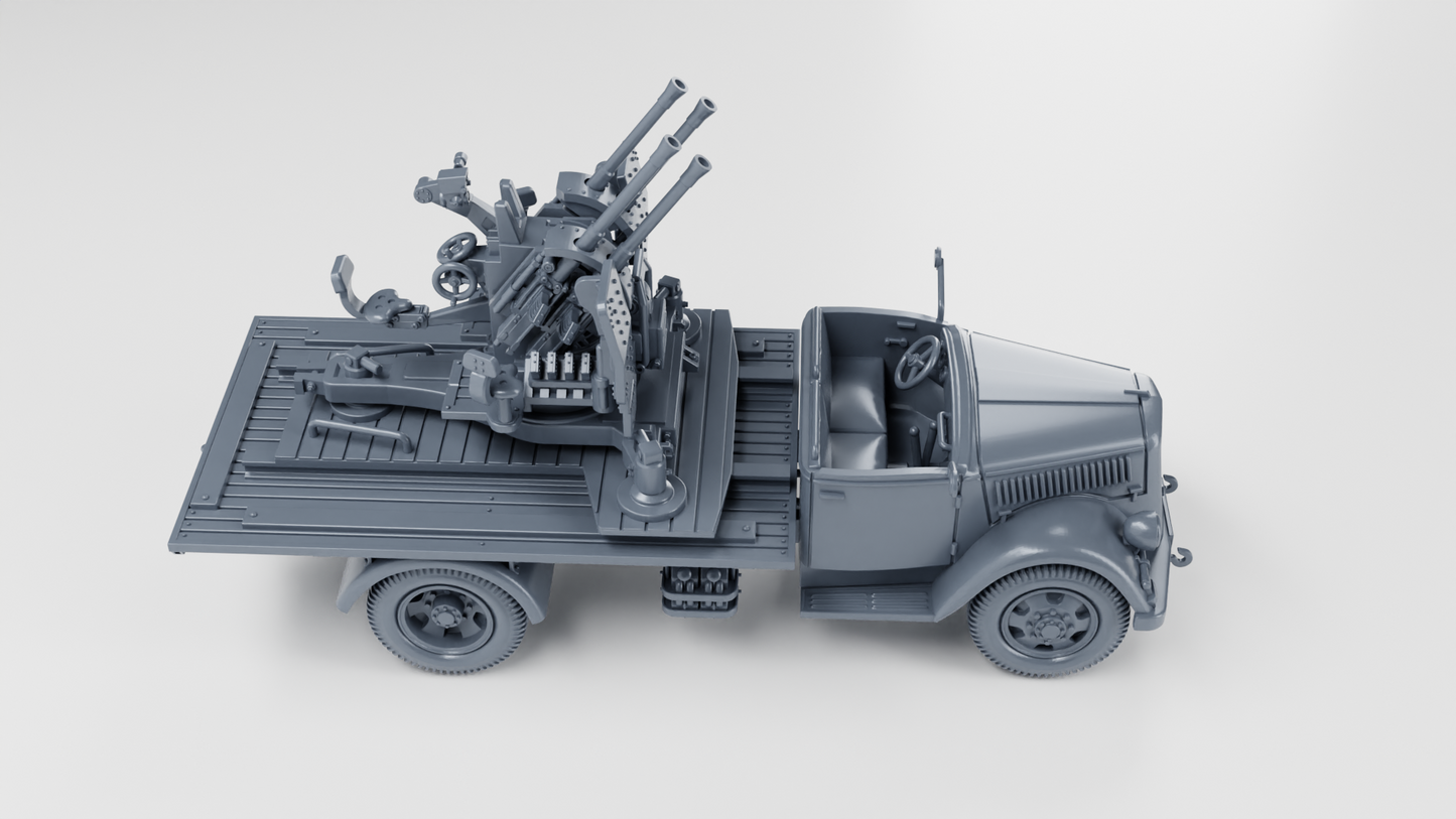 Opel Blitz mit Flak38 AA Gun (Quad) Truck by Wargame3D