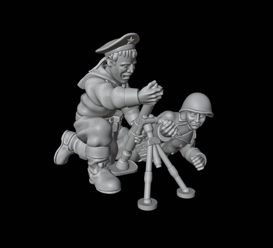 Soviet Naval 50mm Mortar Team by Flank March Miniatures