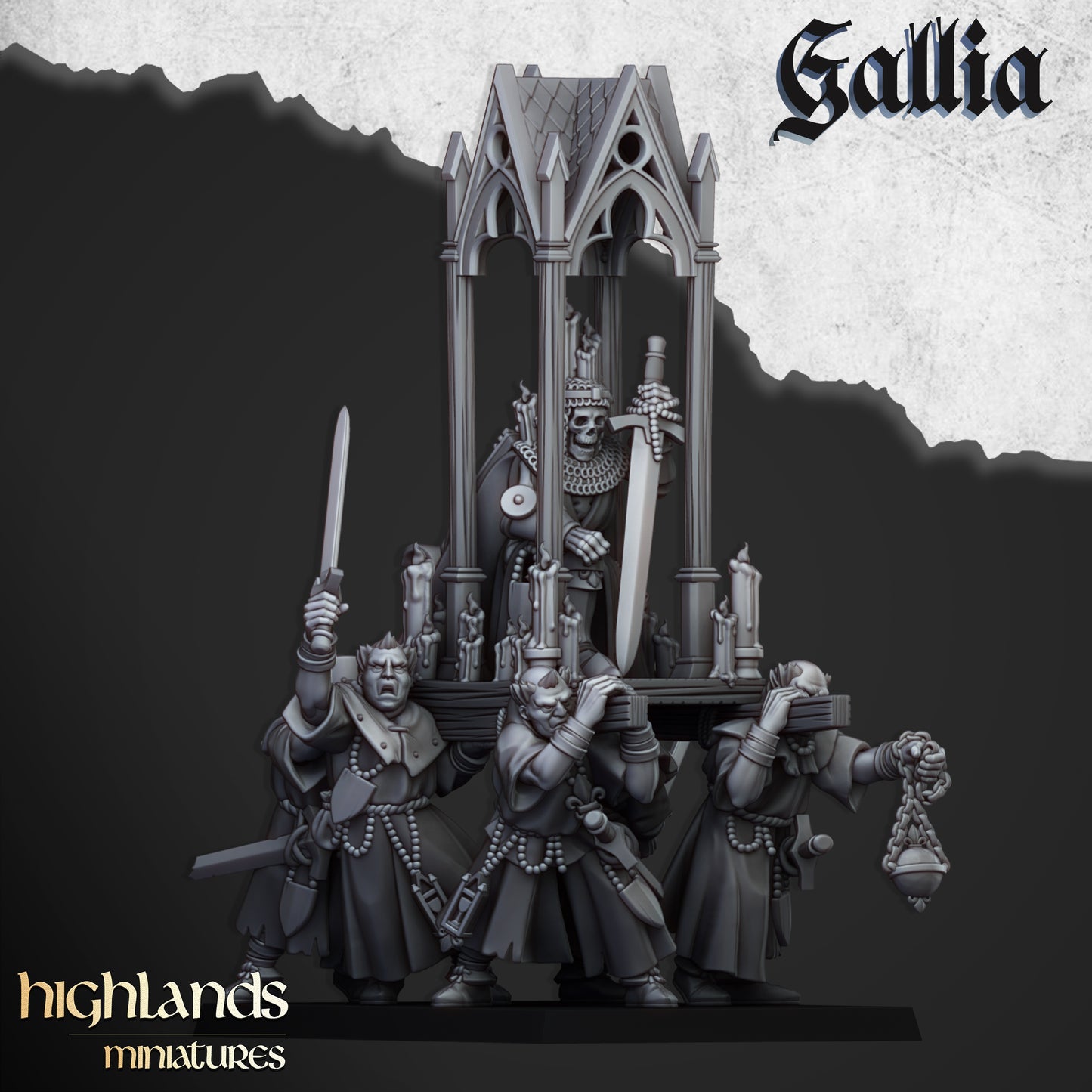 Gallia Pilgrims and Gallia Reliquary  by Highlands Miniatures