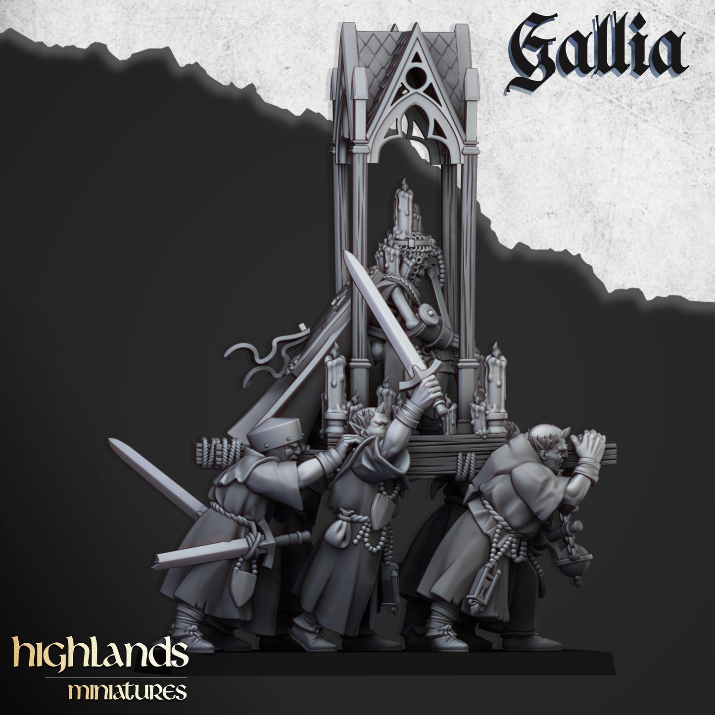 Gallia Pilgrims and Gallia Reliquary  by Highlands Miniatures