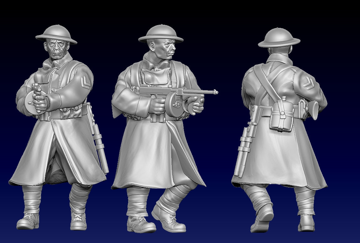 Great War Trench Infantry in Great Coats with Thompson by Weird Armies Reign