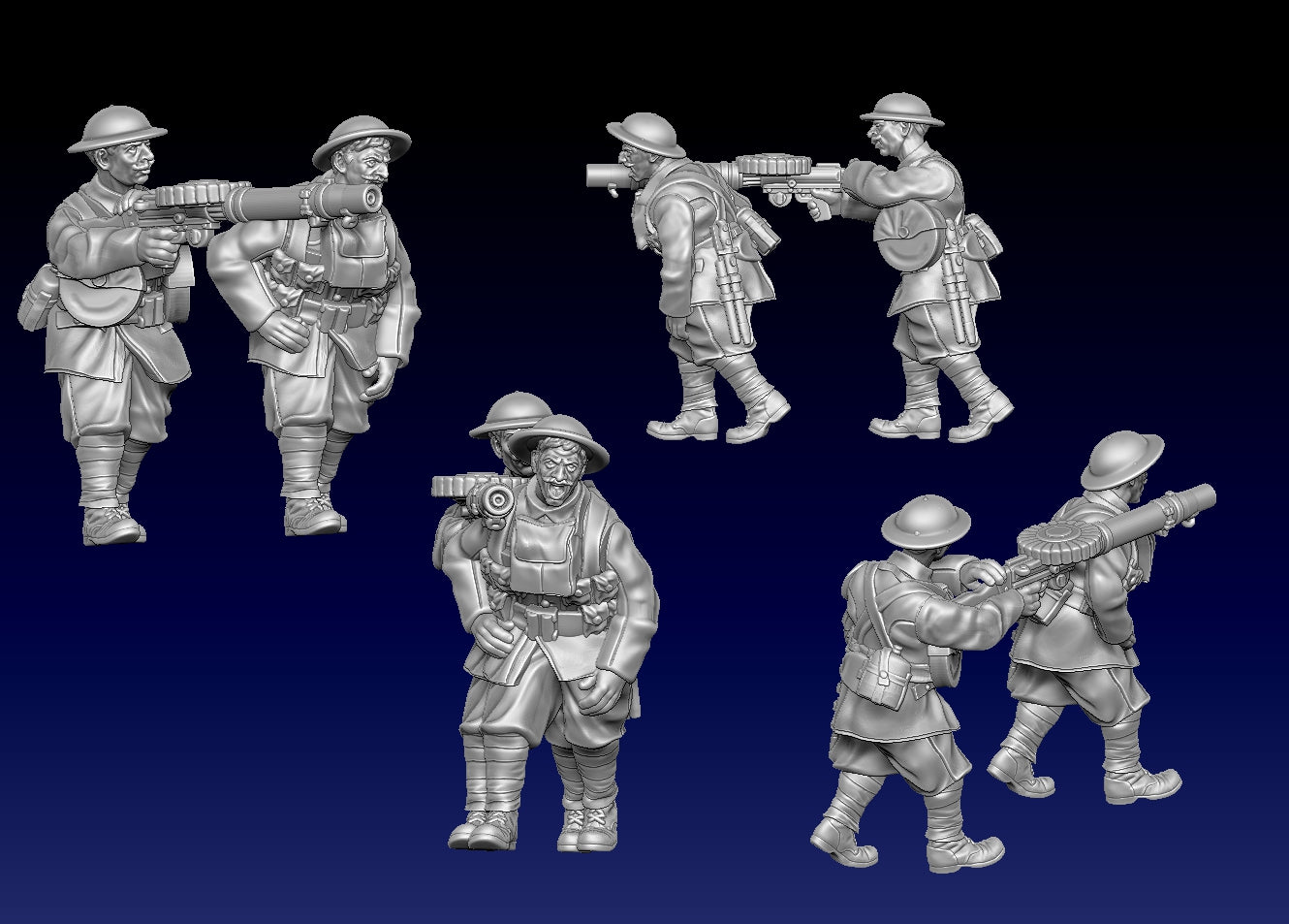 Great War Trench Lewis Gun Team 3 by Weird Armies Reign