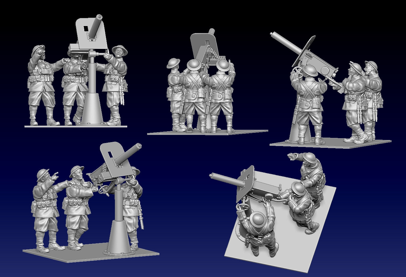 Great War Trench QF 1-pounder pom-pom 4 by Weird Armies Reign