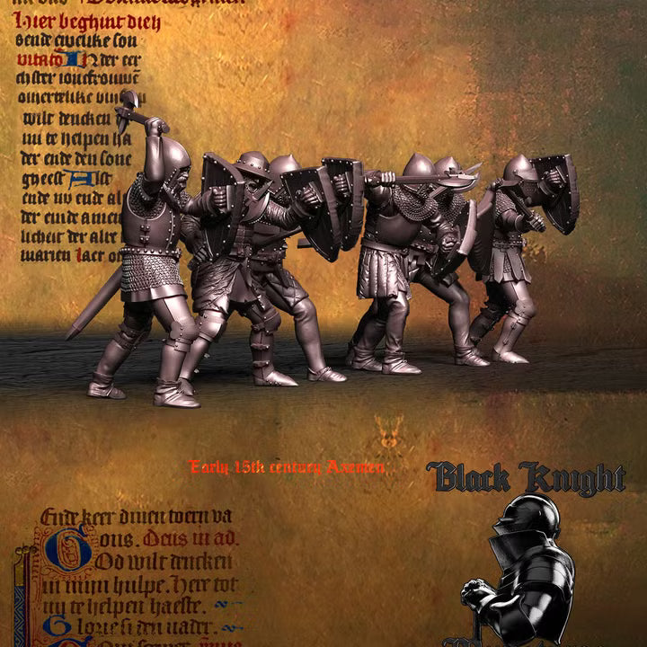 Early 15th century - Axemen (Men-at-arms with axes) by Black Knight Miniatures